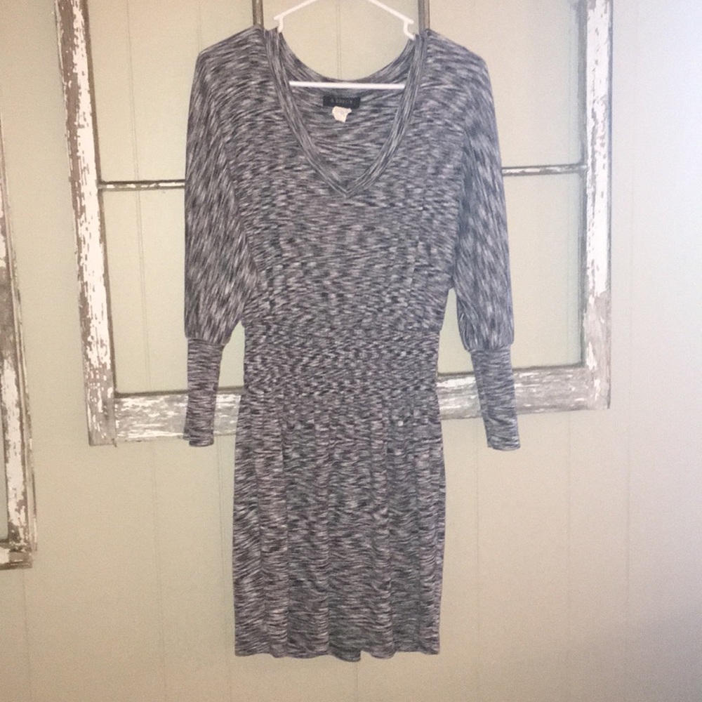 Gray and black dress